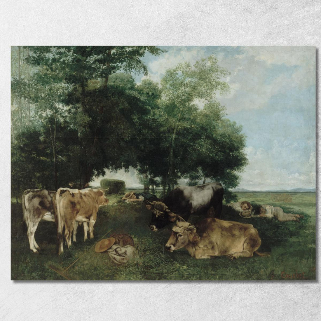 Un Pisolino Durante La Stagione Del Fieno Gustave Courbet cg87 quadro stampato su tela Un Pisolino Durante La Stagione Del Fieno Gustave Courbet cg87 quadro stampato su tela