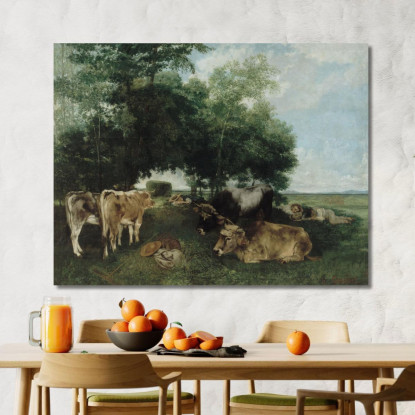 Un Pisolino Durante La Stagione Del Fieno Gustave Courbet cg87 quadro stampato su tela