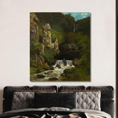 Paesaggio Con Una Cascata Gustave Courbet cg93 quadro stampato su tela
