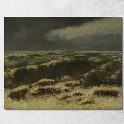 Mare In Tempesta Gustave Courbet cg117 quadro stampato su tela