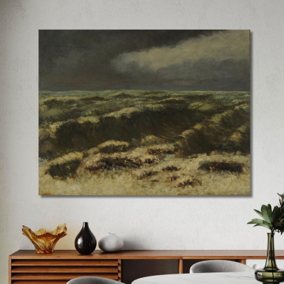 Mare In Tempesta Gustave Courbet cg117 quadro stampato su tela