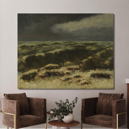 Mare In Tempesta Gustave Courbet cg117 quadro stampato su tela