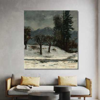 Nevicare Gustave Courbet cg120 quadro stampato su tela