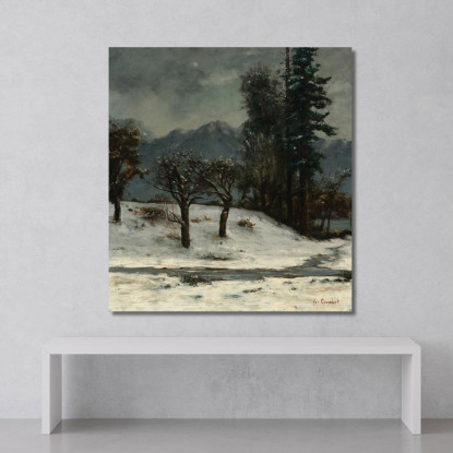 Nevicare Gustave Courbet cg120 quadro stampato su tela
