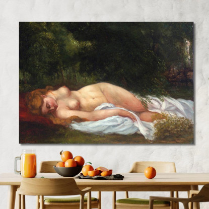 Mentire Nudo Gustave Courbet cg121 quadro stampato su tela