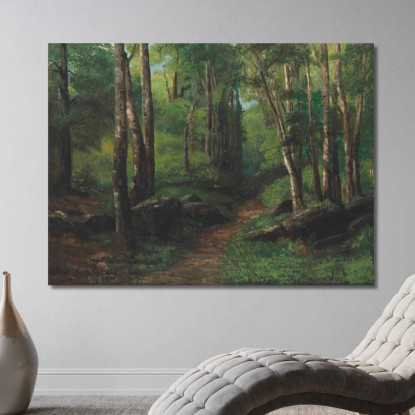 Sentiero Attraverso La Foresta Gustave Courbet cg124 quadro stampato su tela