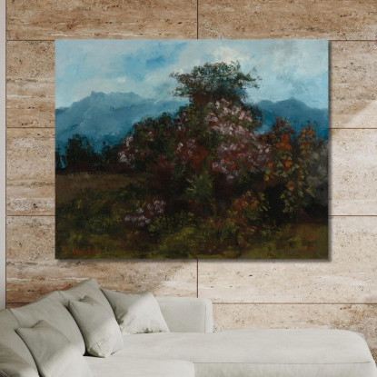 Paesaggio Con Messa Di Fiori Gustave Courbet cg126 quadro stampato su tela
