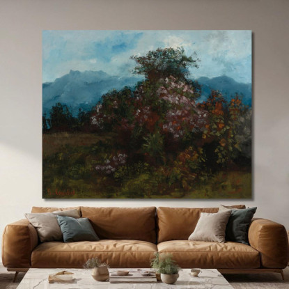 Paesaggio Con Messa Di Fiori Gustave Courbet cg126 quadro stampato su tela