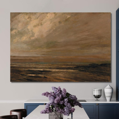Vista Sul Mare Intorno A Trouville Gustave Courbet cg127 quadro stampato su tela