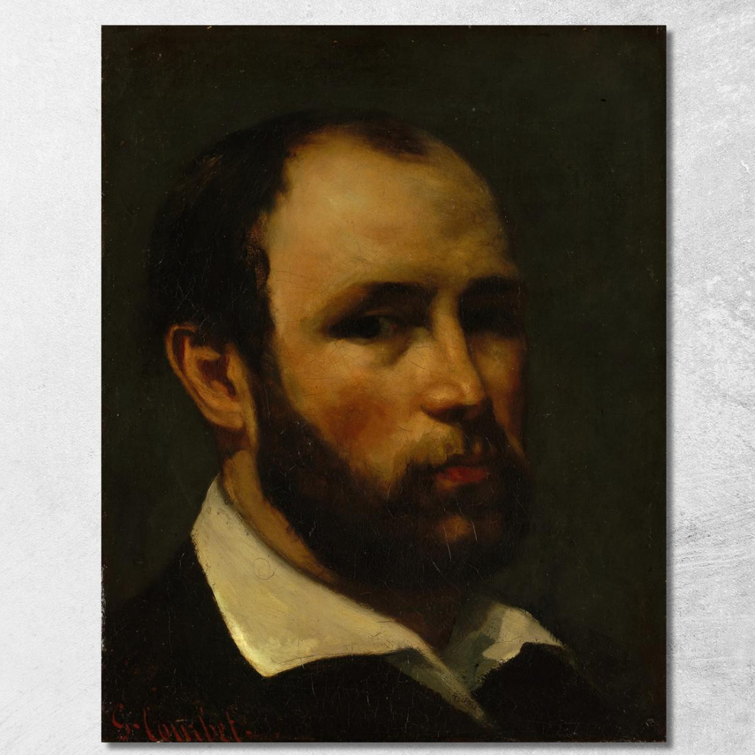 Ritratto Di Un Uomo Gustave Courbet cg138 quadro stampato su tela Ritratto Di Un Uomo Gustave Courbet cg138 quadro stampato su tela