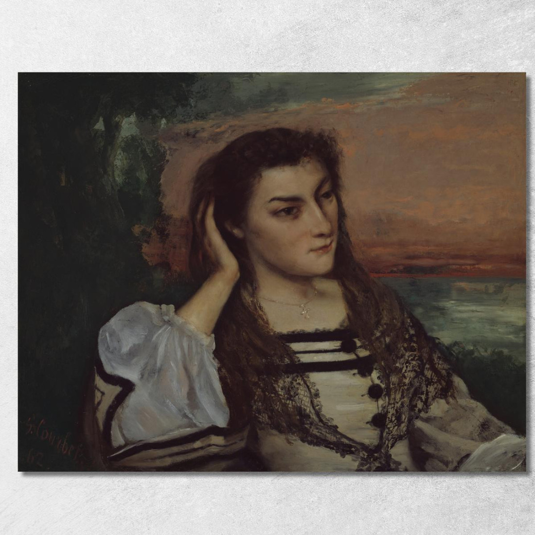 Ritratto Da Sogno Di Gabrielle Borreau Gustave Courbet cg144 quadro stampato su tela Ritratto Da Sogno Di Gabrielle Borreau Gustave Courbet cg144 quadro stampato su tela