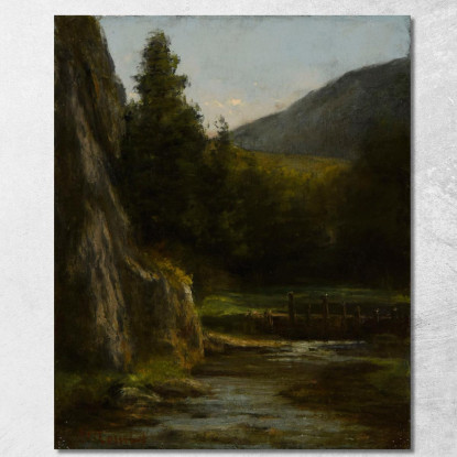 Flusso Di Abeti Rocciosi Gustave Courbet cg147 quadro stampato su tela
