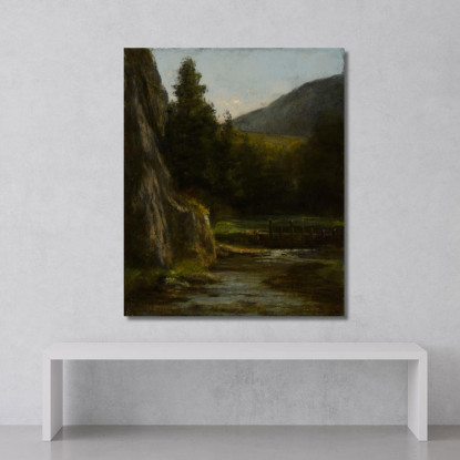 Flusso Di Abeti Rocciosi Gustave Courbet cg147 quadro stampato su tela