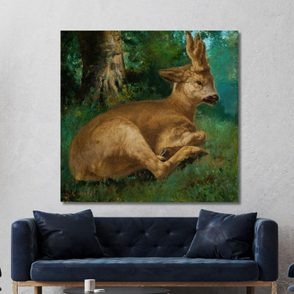 Capriolo Gustave Courbet cg149 quadro stampato su tela