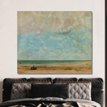 Paesaggio Balneare Gustave Courbet cg151 quadro stampato su tela