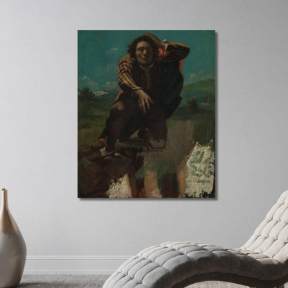 Auto Ritratto Gustave Courbet cg153 quadro stampato su tela