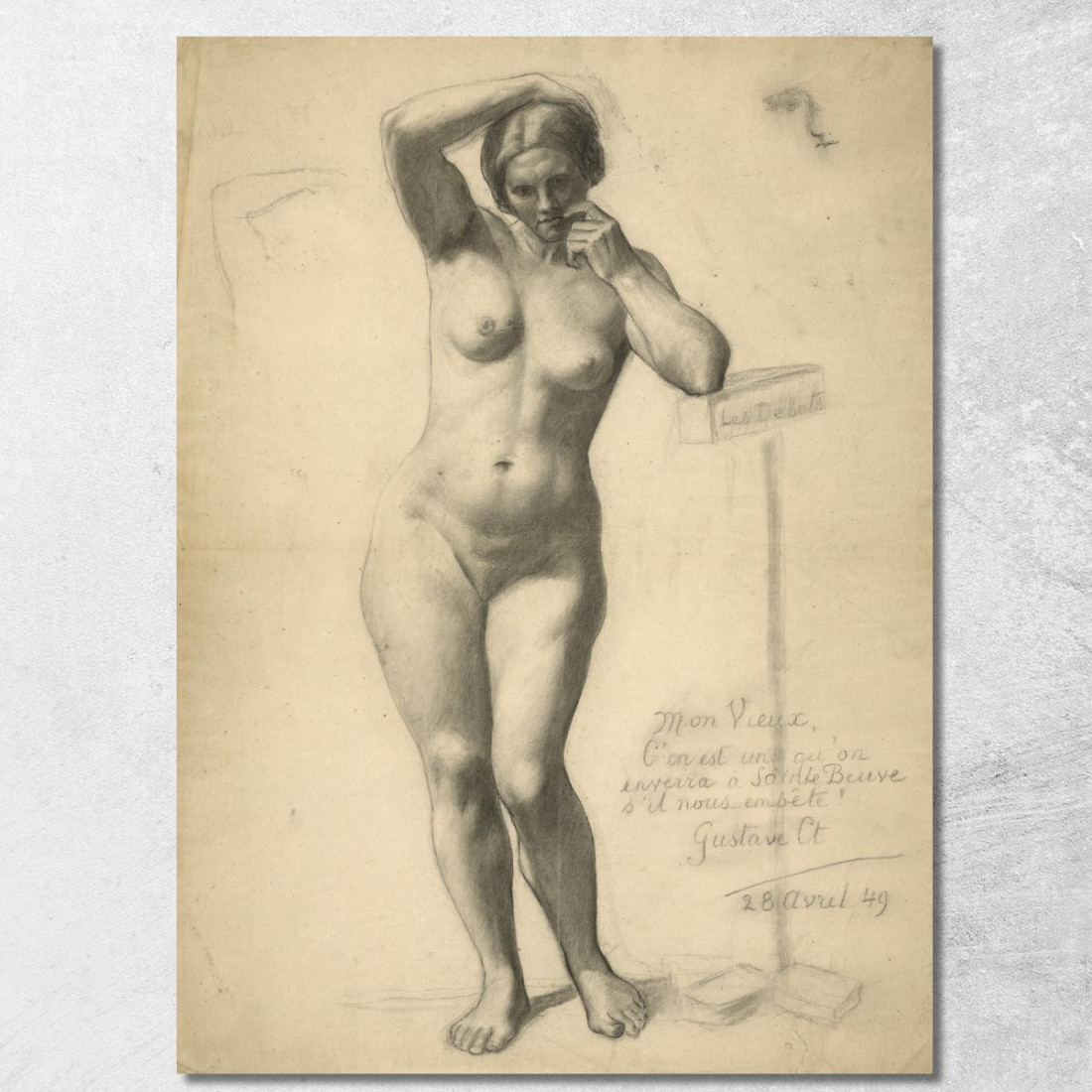Nudo Femminile In Piedi Gustave Courbet cg157 quadro stampato su tela Nudo Femminile In Piedi Gustave Courbet cg157 quadro stampato su tela