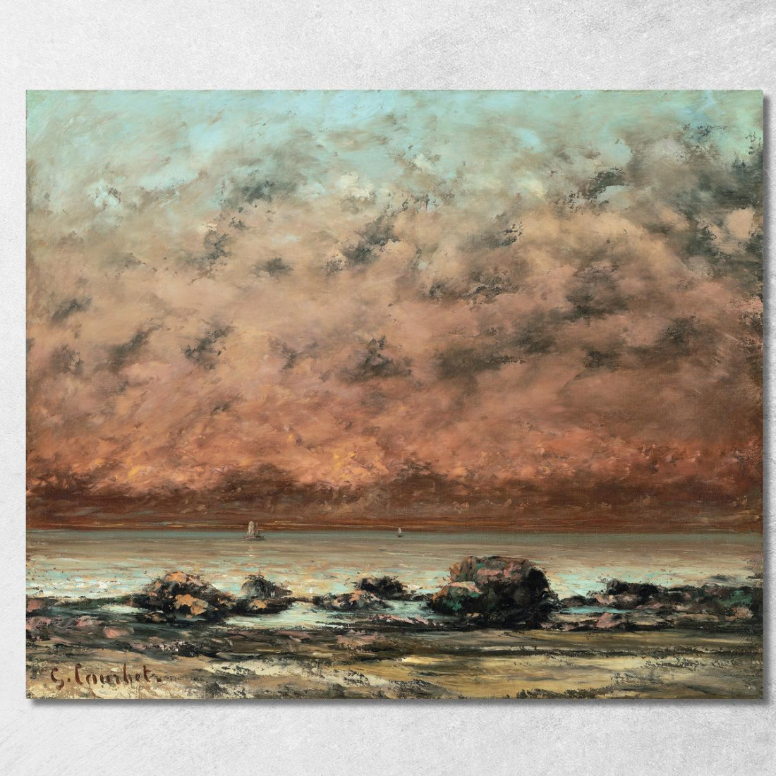 Le Rocce Nere A Trouville Gustave Courbet cg163 quadro stampato su tela Le Rocce Nere A Trouville Gustave Courbet cg163 quadro stampato su tela