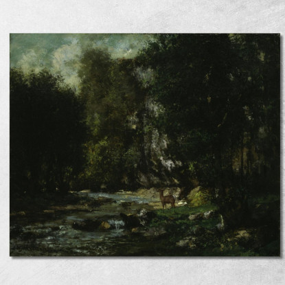 Il Ruscello Di Les Puits-Noir Gustave Courbet cg164 quadro stampato su tela