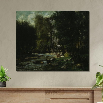 Il Ruscello Di Les Puits-Noir Gustave Courbet cg164 quadro stampato su tela