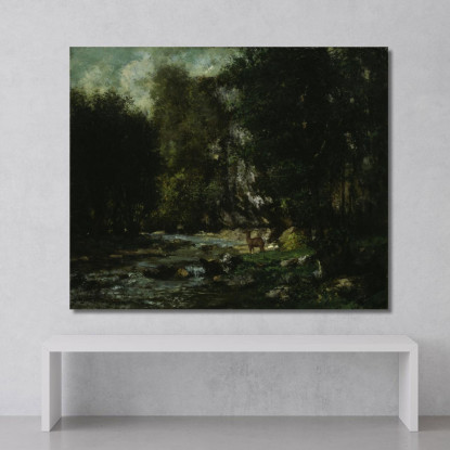 Il Ruscello Di Les Puits-Noir Gustave Courbet cg164 quadro stampato su tela