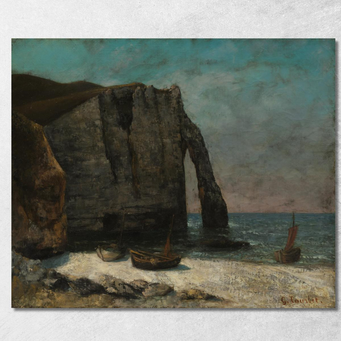 La Scogliera Di Étretat Gustave Courbet cg165 quadro stampato su tela La Scogliera Di Étretat Gustave Courbet cg165 quadro stampato su tela