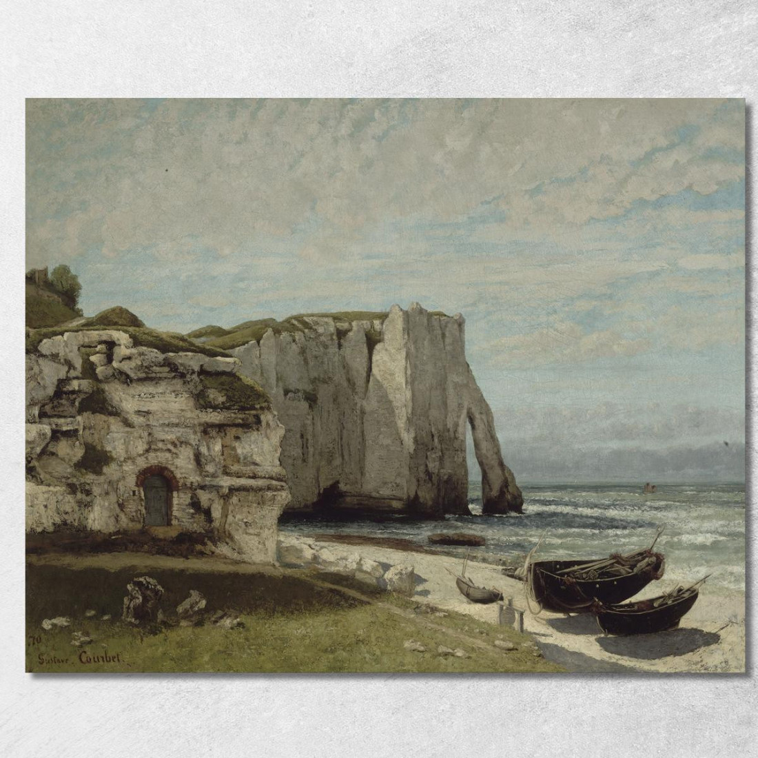 Le Scogliere Di Etretat Dopo La Tempesta Gustave Courbet cg168 quadro stampato su tela Le Scogliere Di Etretat Dopo La Tempesta Gustave Courbet cg168 quadro stampato su tela