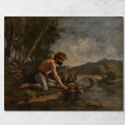 Il Pescatore Gustave Courbet cg169 quadro stampato su tela