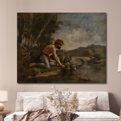 Il Pescatore Gustave Courbet cg169 quadro stampato su tela