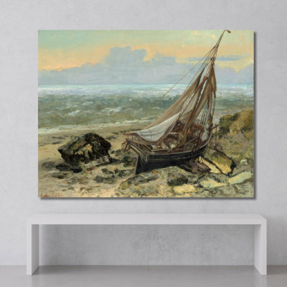 La Barca Da Pesca Gustave Courbet cg170 quadro stampato su tela