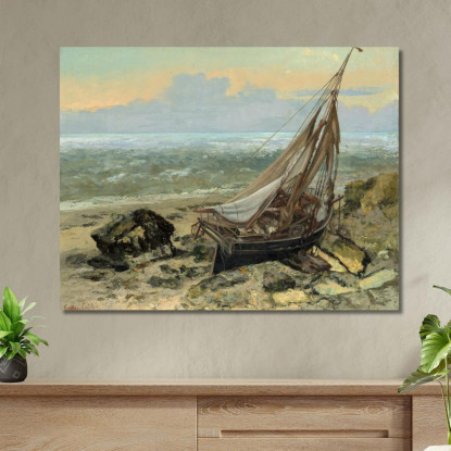 La Barca Da Pesca Gustave Courbet cg170 quadro stampato su tela