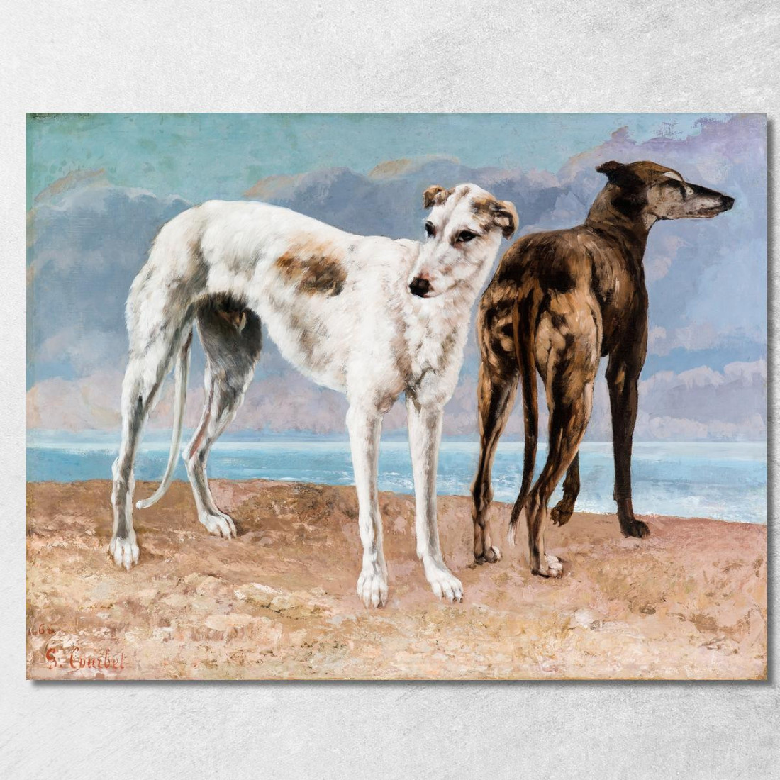 I Levrieri Del Conte Di Choiseul Gustave Courbet cg173 quadro stampato su tela I Levrieri Del Conte Di Choiseul Gustave Courbet cg173 quadro stampato su tela