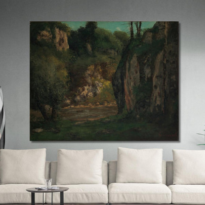 Il Ruscello Nascosto Gustave Courbet cg175 quadro stampato su tela