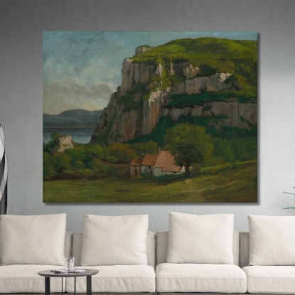 La Rocca Di Hautepierre Gustave Courbet cg177 quadro stampato su tela