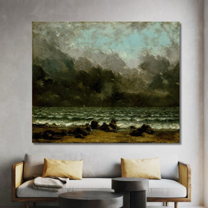 Il Mare Gustave Courbet cg178 quadro stampato su tela