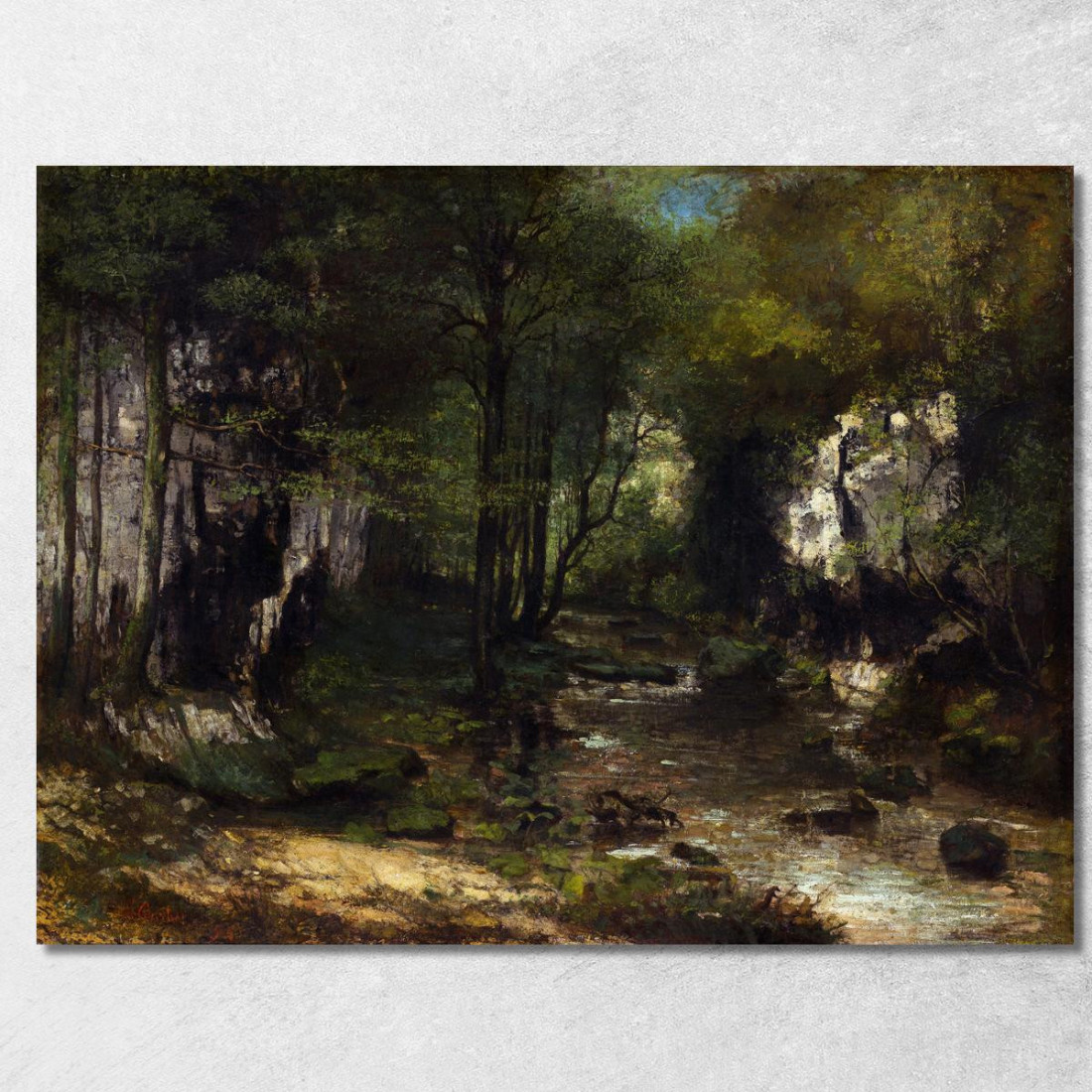 Il Ruscello Le Ruisseau Du Puits-Noir Valle Di Loue Gustave Courbet cg180 quadro stampato su tela Il Ruscello Le Ruisseau Du Puits-Noir Valle Di Loue Gustave Courbet cg180 quadro stampato su tela