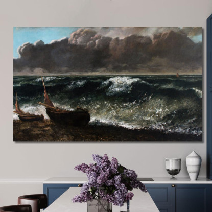 L'Onda 2 Gustave Courbet cg182 quadro stampato su tela