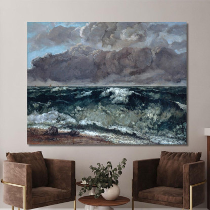 L'Onda 3 Gustave Courbet cg183 quadro stampato su tela