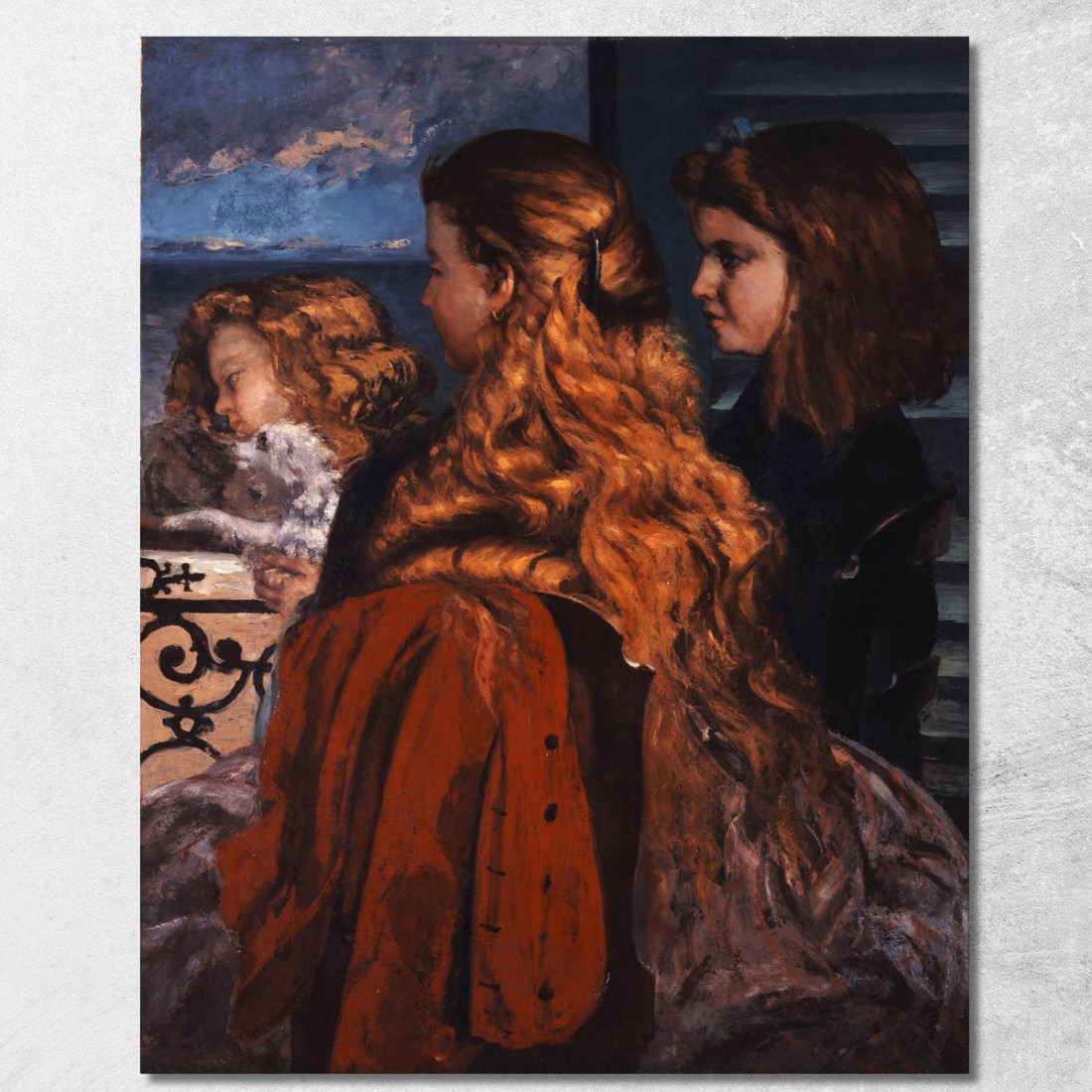 Tre Giovani Donne Inglesi Vicino A Una Finestra Gustave Courbet cg186 quadro stampato su tela Tre Giovani Donne Inglesi Vicino A Una Finestra Gustave Courbet cg186 quadro stampato su tela