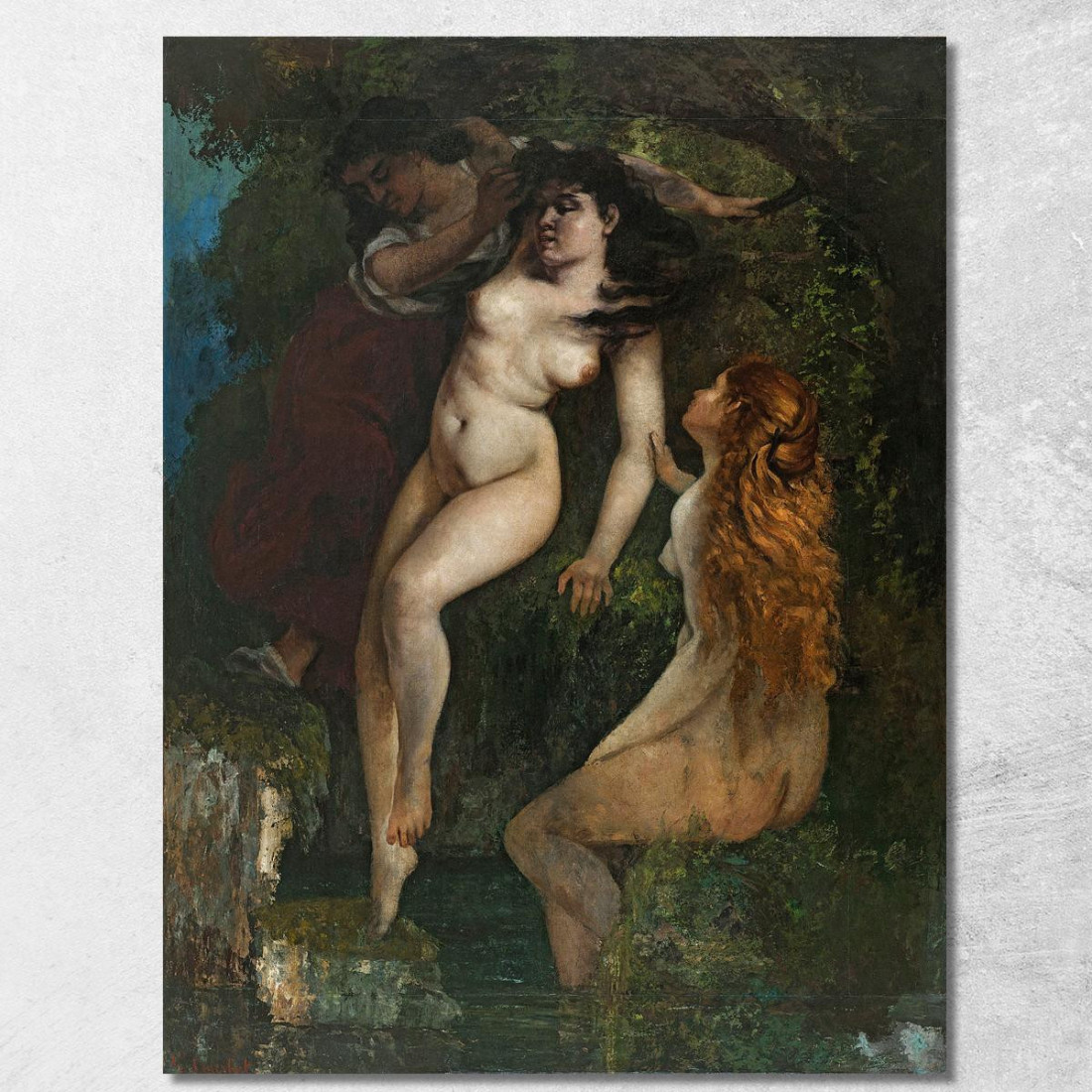 Tre Bagnanti Gustave Courbet cg188 quadro stampato su tela Tre Bagnanti Gustave Courbet cg188 quadro stampato su tela