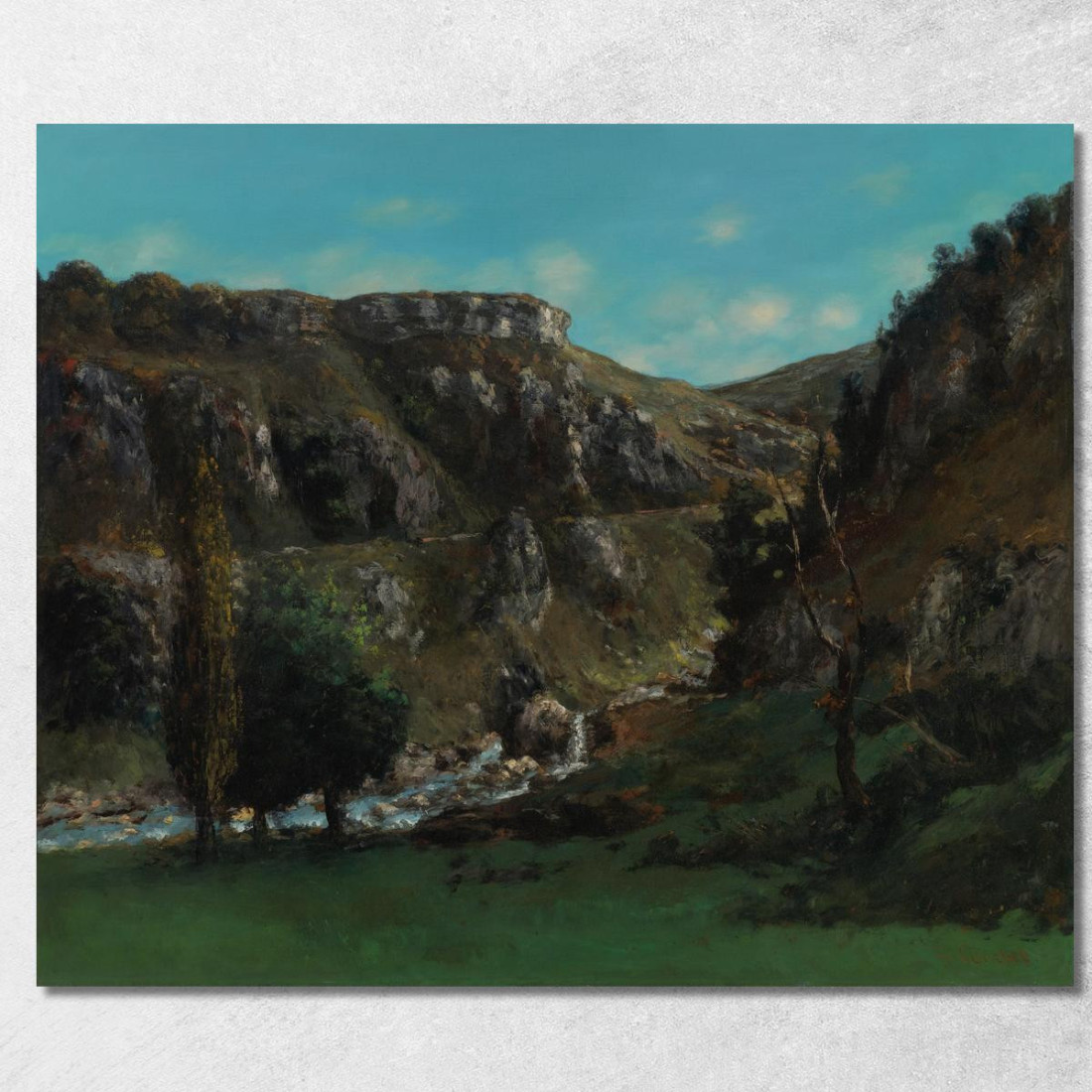 Valle Della Loue Vicino A Mouthiers-Haute-Pierre Gustave Courbet cg189 quadro stampato su tela Valle Della Loue Vicino A Mouthiers-Haute-Pierre Gustave Courbet cg189 quadro stampato su tela