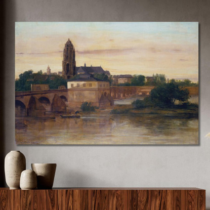 Veduta Di Francoforte Con Il Ponte Vecchio Da Sachsenhausen Gustave Courbet cg192 quadro stampato su tela