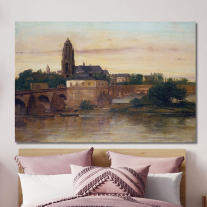 Veduta Di Francoforte Con Il Ponte Vecchio Da Sachsenhausen Gustave Courbet cg192 quadro stampato su tela