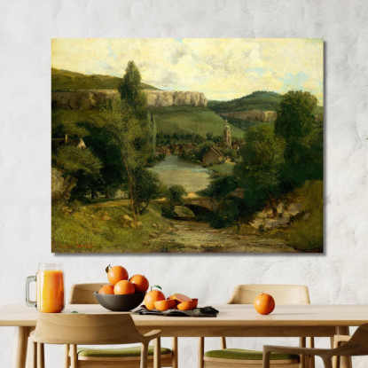 Veduta Di Ornans Gustave Courbet cg193 quadro stampato su tela