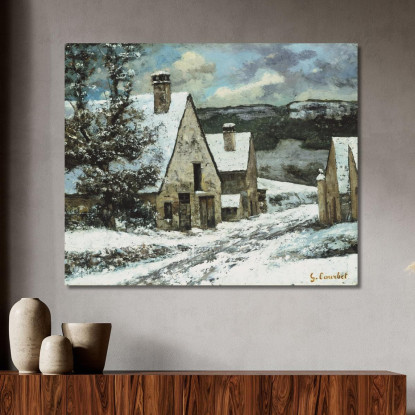 Bordo Del Villaggio In Inverno Gustave Courbet cg194 quadro stampato su tela