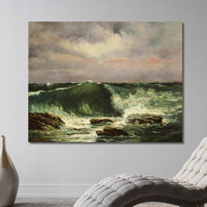 Onde Gustave Courbet cg195 quadro stampato su tela