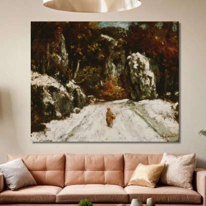 Inverno Nel Giura Gustave Courbet cg196 quadro stampato su tela