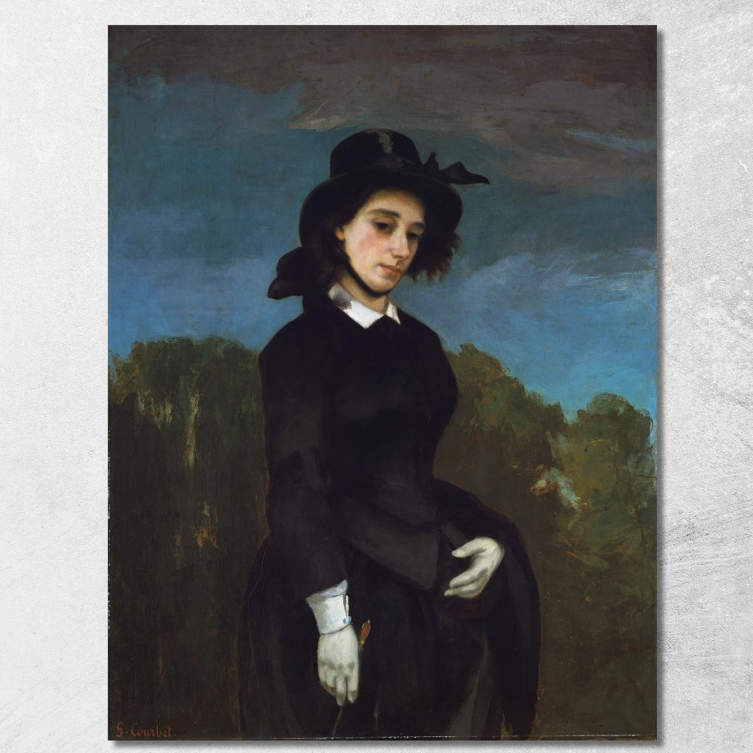 Donna In Abito Da Equitazione L Amazone Gustave Courbet cg198 quadro stampato su tela Donna In Abito Da Equitazione L Amazone Gustave Courbet cg198 quadro stampato su tela