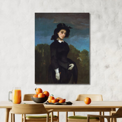 Donna In Abito Da Equitazione L Amazone Gustave Courbet cg198 quadro stampato su tela