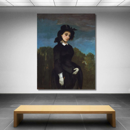 Donna In Abito Da Equitazione L Amazone Gustave Courbet cg198 quadro stampato su tela